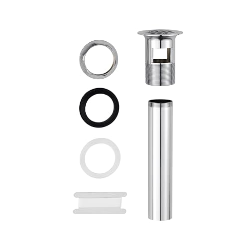 ZM Brass Grid Drain Strainer Assembly 1-1/4 Inch with Overflow Chrome | Grid Drain