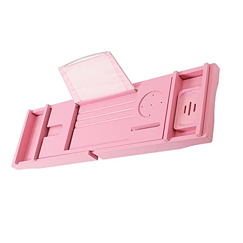 Expandable Hot Tub Tray Designed with Premium Bamboo, with Tablet Holder, Mobile Phone Tray and Wine Glass Slot.