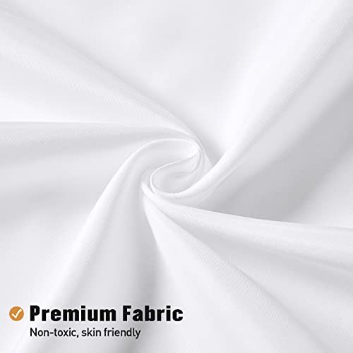 MitoVilla 108x72 White Fabric Shower Curtain Liner, Extra Wide Wraparound for Clawfoot Tub & L-Shaped Rod, Water Repellent Hotel Cloth with Metal Grommets, Machine Washable - color: Fabric - White, size: 108"W x 72"L
