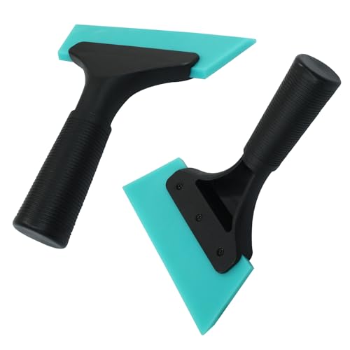 Hordion 2Pcs Small Squeegee 5" Rubber Blade Window Tint Squeegee Light Blue | Light Blue Mini Wiper for Car Windshield Mirror Shower Auto Cleaning - color: Light Blue