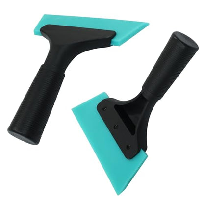 Hordion 2Pcs Small Squeegee 5" Rubber Blade Window Tint Squeegee Light Blue | Light Blue Mini Wiper for Car Windshield Mirror Shower Auto Cleaning - color: Light Blue