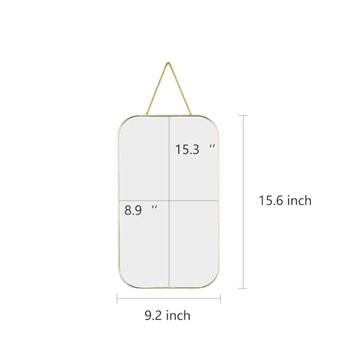 Gold Rectangular Wall Mirror, 15.6x9.2 Inch Modern Decorative Wall Mirror, Suitable for Bathrooms, Hallways, Entryways, and Other Spaces(15.6x9.2 inch) (Gold)