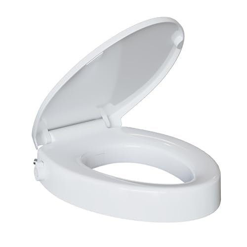Bidet Toilet Seat Non Electric, Elongated Raised Toilet Bidet Seat with Dual Nozzles, Self Cleaning, Soft Close Lid, Rear and Feminine Washing for Seniors Adults - style: Raised Bidet Toilet Seat