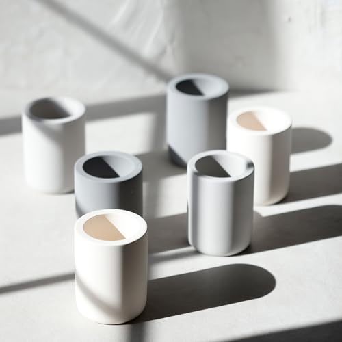 Drying Stone Toothbrush Holder, Diatomite Toothbrush Holders for Bathroom, Quick Drying Electric Toothbrush & Toothpaste Holder Cup, Diatomaceous Earth Bathroom Sink Organizer (Light Grey) - color: Light Grey