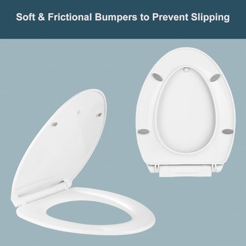 Elongated Slow Close Toilet Seat, Slip-Resistant, Quick Releasing for Cleaning, Easy to Install, Never Loosen, White - style: Elongated