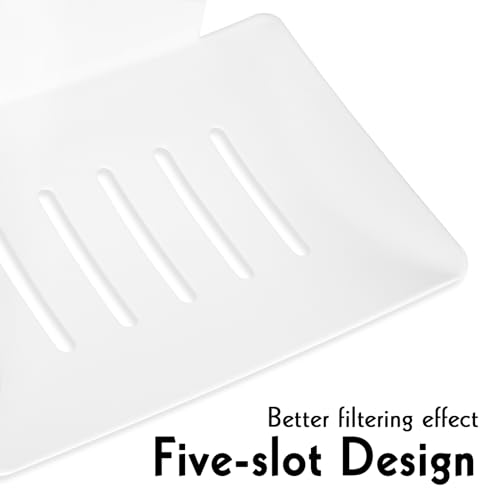 2 Pack Soap Dishes for Bathroom, Bar Soap Holder with Self Draining Tray, Soap Tray for Shower Wall, 5 Slot Self-Adhesive Soap Container (White) - color: White 2pack