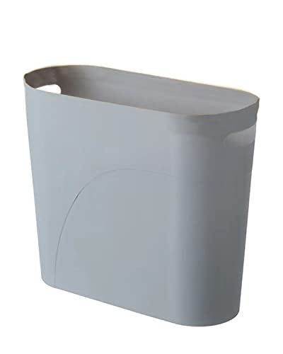 Bathroom Small Trash Can, 3 Gallon Slim Plastic, Grey - color: Grey