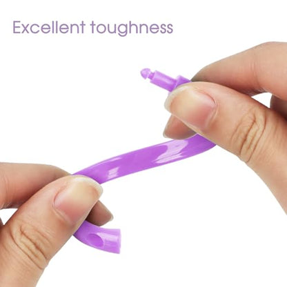 Purple Shower Curtain Hooks - 12 Pcs Circular Plastic Shower Curtain Rings for Bathroom - O Shaped Purple Shower Hooks Rings for Shower Curtain Rod - color: Purple