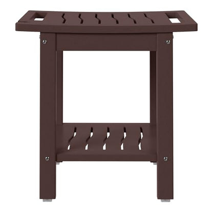 Sage HDPE Poly Plastic Waterproof Bathroom Shower Bench, Dark Brown - color: Dark Brown