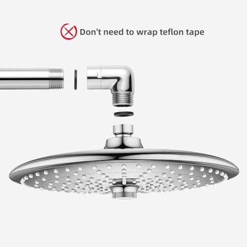 Totalize Solid Brass 90 Degree Shower Elbow Adapter, G1/2" Shower Head Extension Arm Connector (Chrome)
