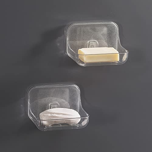 Shower Squeegee for Glass Doors and 2 Pack Soap Dish Soap Holder