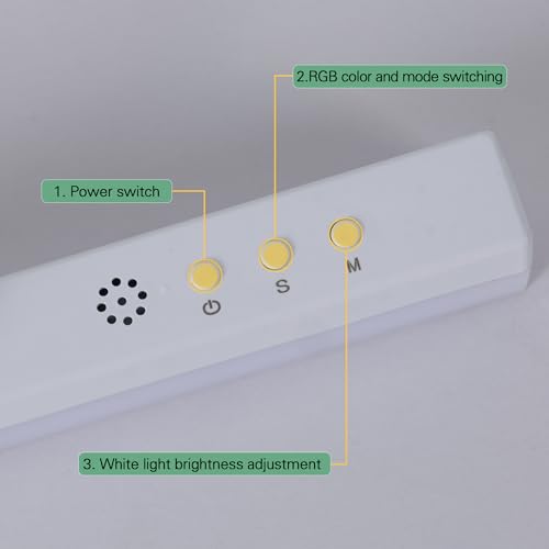 Rechargeable Wall Lights Bar Set of 2,Cold White with RGB | 16 Inches 4000Ma Battery Operated Magnetic LED Vanity Lights For Mirror, Remote Control Color Change Bathroom Makeup Light - color: Cold white with RGB