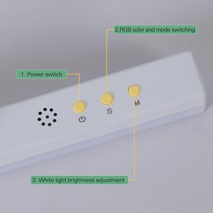 Rechargeable Wall Lights Bar Set of 2,Cold White with RGB | 16 Inches 4000Ma Battery Operated Magnetic LED Vanity Lights For Mirror, Remote Control Color Change Bathroom Makeup Light - color: Cold white with RGB