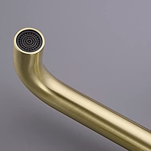TRUSTMI Brushed Gold Bathroom Faucet Cross Handle Wall Mount Rough-in Valve | Premium Brass Construction, 360° Swivel Spout, Concealed Valve Included, fits Vessel Sinks, 2 Handle - color: Brushed Gold