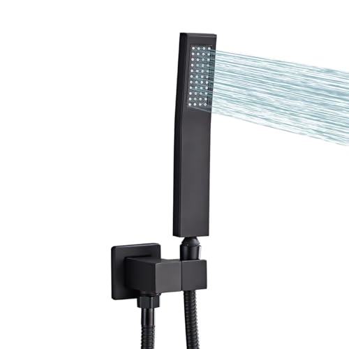 Handheld Shower Head，High Pressure Black Shower Head,Water Saving Detachable Shower Wand with Solid Brass Body and 5 ft Flexible Hose, Easy to Clean and Durable - color: Matte Black