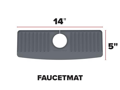 WeatherTech FaucetMat - Protect Your Kitchen & Bathroom Countertops - Light Grey/Pebble - color: Light Grey, size: Single