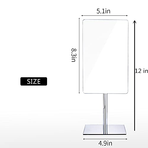 Table Standing Rectangular Vanity Makeup Mirror with 3X Magnification, Made of 304 Stainless Steel, for Hotel Bathroom Polished Chrome - color: Chrome