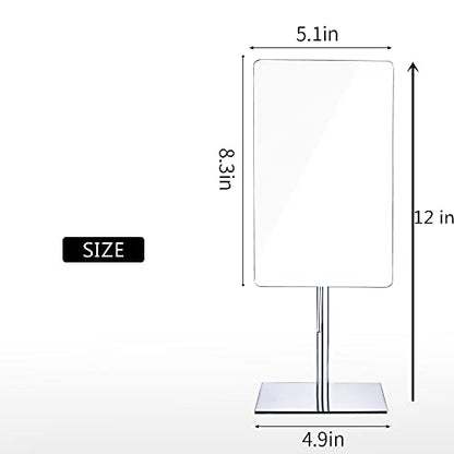 Table Standing Rectangular Vanity Makeup Mirror with 3X Magnification, Made of 304 Stainless Steel, for Hotel Bathroom Polished Chrome - color: Chrome