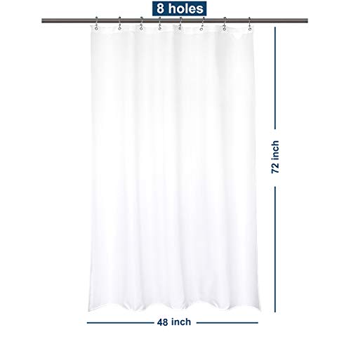 Barossa Design 48x72 Fabric Stall Shower Curtain Liner White | Soft Microfiber Cloth, Waterproof, Hotel Quality, Machine Washable, 48W x 72H for Bathroom Stall - color: Pure White, size: 48"W x 72"L (Pack of 1)