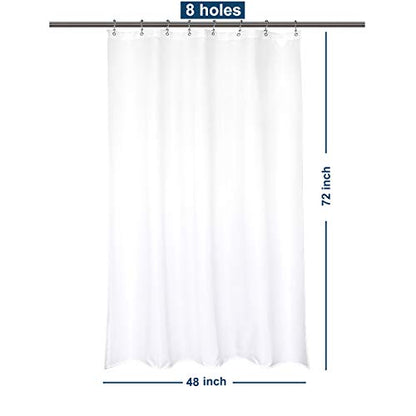 Barossa Design 48x72 Fabric Stall Shower Curtain Liner White | Soft Microfiber Cloth, Waterproof, Hotel Quality, Machine Washable, 48W x 72H for Bathroom Stall - color: Pure White, size: 48"W x 72"L (Pack of 1)