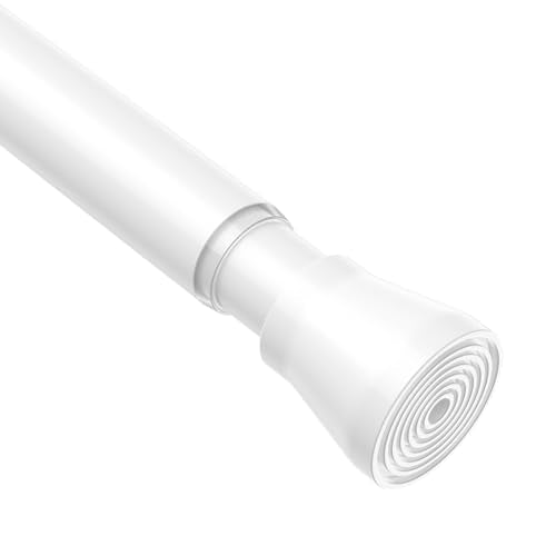 1 Pack Spring Tension Rod, Adjustable 45-77 Inch No Drill, White | 7/8 Inch Diameter Spring Loaded Extendable Tension Curtain Rod, Fits Windows Kitchen Doorway Closet Cupboard - color: White, size: 45-77IN-1P