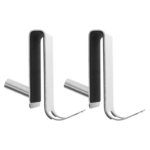 INOOMP Door 304 Stainless Steel Double Hook for Glass Shower Door, Heavy Duty Bathroom Towel and Robe Holder, Rust-Resistant Wall Mount Hooks, 2pcs