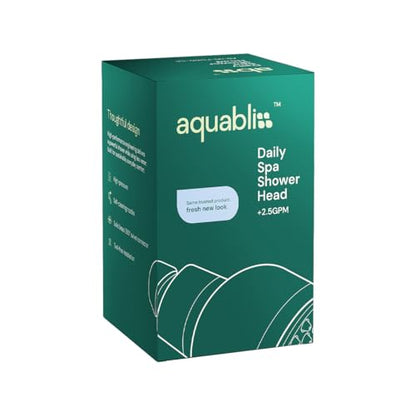 Aquabliss TurboSpa High-Pressure Shower Head - Chrome | 3-inch high-pressure shower head with 42-nozzle wide spray and flow restrictor. Twist-on install, no tools needed.