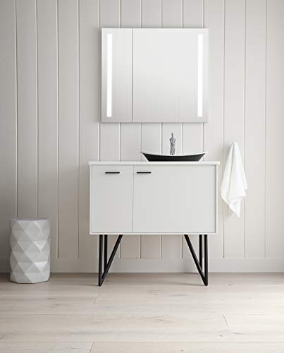 Kohler 99009-TLC-NA Verdera, Medicine Cabinet Mirror with Lights, Recessed or Surface Mount Bathroom, 34 in. W x 30 in. H - size: 34" W x 30"H, style: Lighted