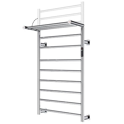 Heated Towel Rack Foldable Smart Dual-Zone App No-Drill Chrome CA3 - color: Chrome, size: Pro-11Bar H43.31 x W21.65