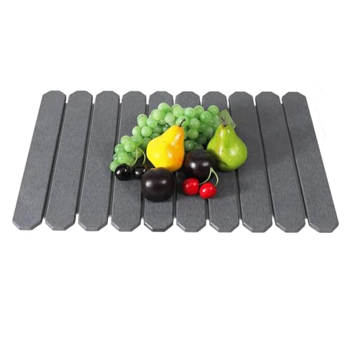 Stone Drying Mat Fast Dry Foldable Design Instant Absorption Aesthetic | Kitchen Sink Dish Drying Mats for Bathroom Home Sink Bath Shower Countertop Vanity Bathroom Home Bath Shower Countertop Van - color: Gray