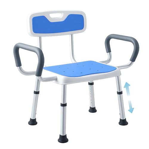Plus Size Extra Wide Shower Chair for Elderly and Disabled, Anti-Slip Pads | Plus Size Shower Chair for Seniors, Half-assembled, Easy & Quick to Install, Big & Tall Person, 150kg Weight Capacity