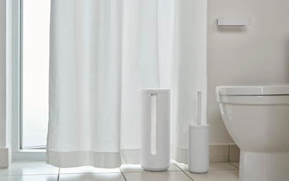Zone Denmark Ume Toilet Paper Storage for the Wall, Toilet Paper Holder, Standing, Made of Aluminium, Practical and Elegant Bathroom Accessories, Diameter 15 cm, Height 40.5 cm, White