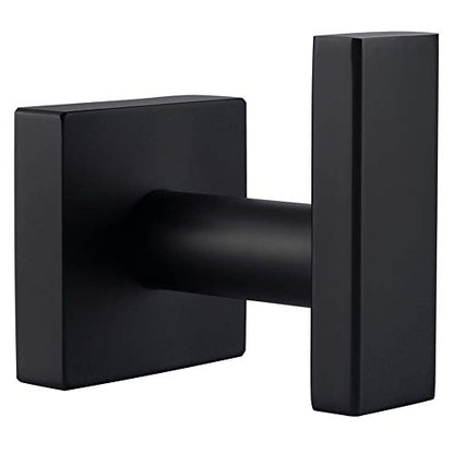 Angle Simple Towel Hook for Bathroom, Robe Coat Hook for Wall, Matte Black | Rustproof SUS304 Stainless Steel, Square Storage Holder, No Falling Off, Use in Bedroom Kitchen Entryway Closet, Screws Mount - color: Matte Black