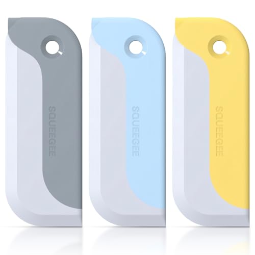 3 Pack Small Squeegees for Shower Glass, Car Windows, Countertops | Streak-free clean for shower glass, car windows, and kitchen counters with a compact, easy-grip mini squeegee set