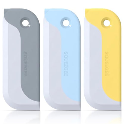 3 Pack Small Squeegees for Shower Glass, Car Windows, Countertops | Streak-free clean for shower glass, car windows, and kitchen counters with a compact, easy-grip mini squeegee set