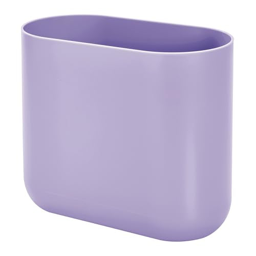 iDesign Small Slim Plastic Bathroom Trash Can, Purple | Garbage Can for Bedroom, Office, Desk, Dorm - color: Wisteria, style: Pack of 1