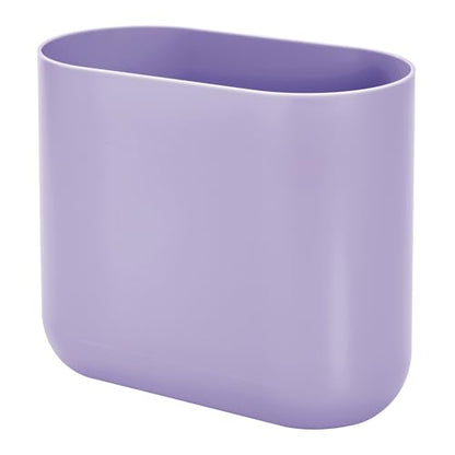 iDesign Small Slim Plastic Bathroom Trash Can, Purple | Garbage Can for Bedroom, Office, Desk, Dorm - color: Wisteria, style: Pack of 1