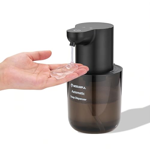 Automatic Soap Dispenser for Kitchen Sink - Wall-Mount & Countertop Black | Wall Mount Countertop, 4-Level Adjustable, Compact Transport Body, IPX5 - color: Black.l