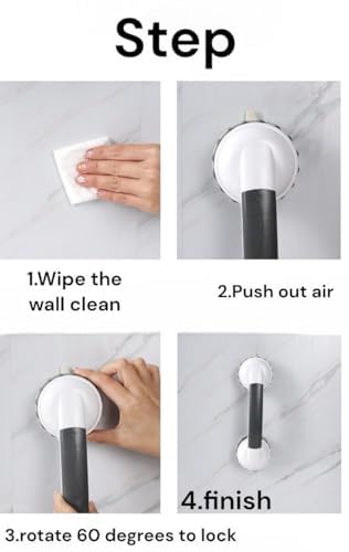 2Pack of 3Inch with Twist for Stronger ADA Shower Handles for Elderly Suction Shower Grab Bars for Seniors Handicap Safety Handrail for Bathtubs Safety Shower Grab Bars