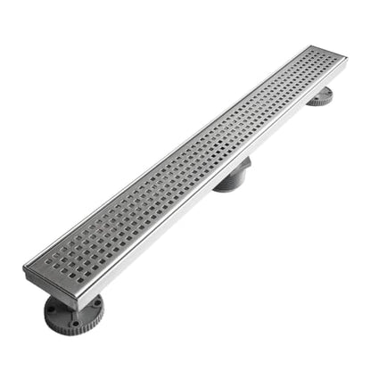 Neodrain 30" Linear Shower Drain, Brushed 304 SS Bathroom Linear Drain,cUPC | Brushed Nickel Shower Drain with Quadrato Grate& Adjustable Feet, Long Rectangle Shower Floor Drain in Bathroom, Balcony etc - color: Brushed Nickel, size: 30 In