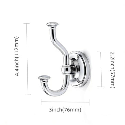 1 Pack 4-1/2 Inch Zinc Alloy Polished Chrome Towel Hooks | Solid Metal | Wall Mount | Robe Hooks | Coat Hooks | For Bathroom, Shower, Bedroom, Entryway | Bathroom Hardware Accessories - color: Polished Chrome