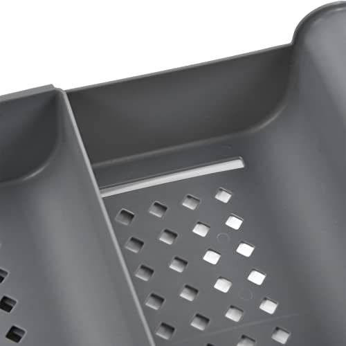 VBESTLIFE Expandable Bathtub Caddy Tray, Water Proof Bath Tub Rack with Nonslip Ends, Adjustable Organizer for Book Tablet Wine Glass, Sturdy PP Shelf for Reading, Spa Women Men (Grey) - color: Gray