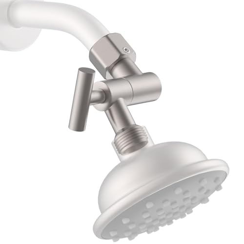 All Metal Shower Head Elbow Adapter - Nickel | Adjustable Shower Head Extension Adapter Shower Arm Extension Connector Showerhead, Wall Mounted - color: Brushed Nickel