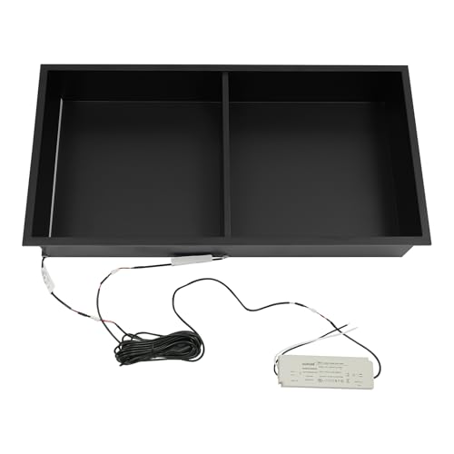 12x 24n Stainless Steel Shower Niche with LED Light, Black No Tile Needed Wall Niche with 2-Tier Shelves, Recessed Shower Shelf for Bathroom Storage, IP44 (12 * 24in LED) - size: 12*24in LED