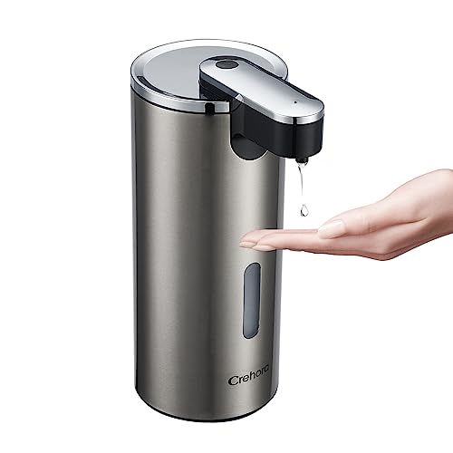 Automatic Soap Dispenser, Automatic Liquid Soap Dispenser Touchless, 12oz/340ml, 3-Level Adjustable, Battery Operated, Water-Resistant for Bathroom, Kitchen and School, Clog-Free, Stainless Steel - color: Chromed & Stainless Steel