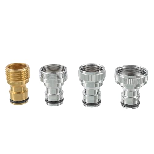 6‑Piece Faucet Quick‑Connector Kit，2 Universal Faucet Adapters | 4 Washing‑Machine Quick Connectors, Sink‑Tap‑to‑Garden‑Hose Adapter for Dishwasher, Car‑Wash and Household Water Connection