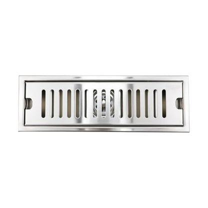Dnyta 12 Inch Linear Shower Drain for Bathroom Shower (Silver, Fence Style) | 304 Stainless Steel Floor Drain Shower Drain with Drain Grate Removable & SS Hair Strainer, for Bathroom Kitchen or Toilet - style: Silver Fence Style + Stainless Steel Strainer