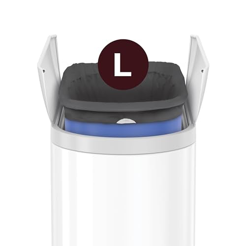 simplehuman Butterfly Step Can, 18L / 4.8 Gallon Trash Can with Upgraded Odor Control for Bedrooms, Bathrooms, Nurseries, 150,000-Step Pedal, Lid Shox® Silent Close, White Steel - size: 18 liter Diaper Can