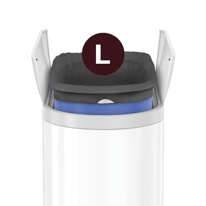 simplehuman Butterfly Step Can, 18L / 4.8 Gallon Trash Can with Upgraded Odor Control for Bedrooms, Bathrooms, Nurseries, 150,000-Step Pedal, Lid Shox® Silent Close, White Steel - size: 18 liter Diaper Can