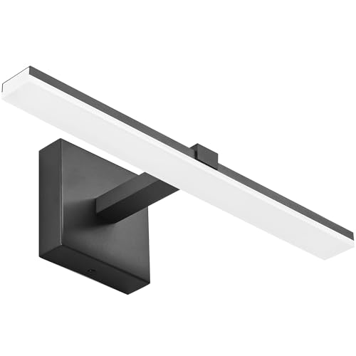 Black Bathroom Vanity Lights - 18 inch Modern LED Bathroom Light Fixtures Dimmable Vanity Light Acrylic Bath Room Lighting Fixture Over Mirror - color: Black- Dimmable, size: 18-inch